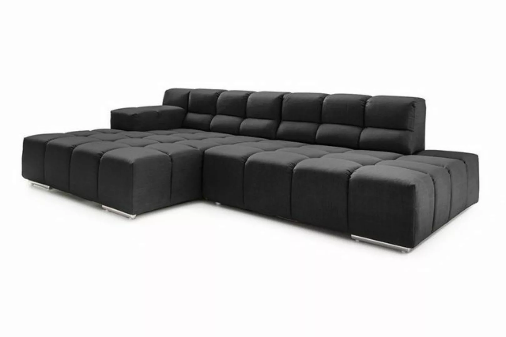 daslagerhaus living Ecksofa Ecksofa Cube Stoff anthrazit günstig online kaufen