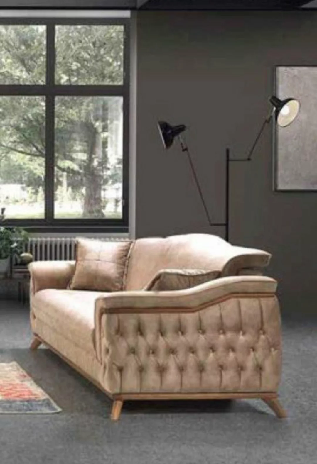 JVmoebel Sofa, Sofa 3 Sitzer Couch Holz möbel Dreisitzer Couchen Sofas Ches günstig online kaufen
