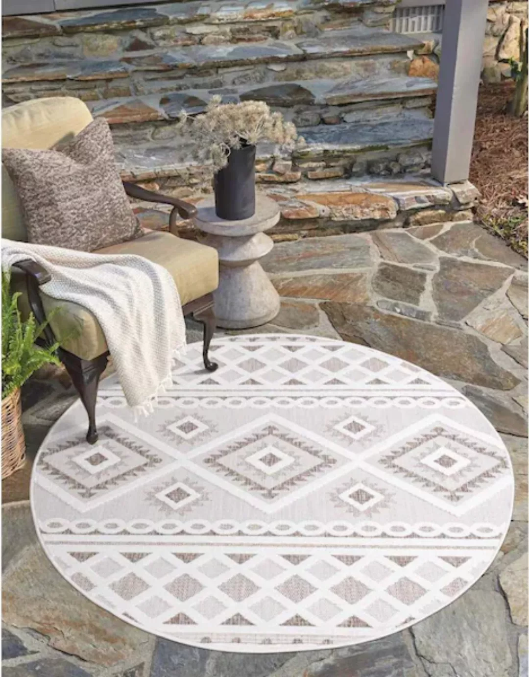 Carpet City Teppich »In-& Outdoorteppich Santorini 435, 3D-Effekt, Boho-Loo günstig online kaufen