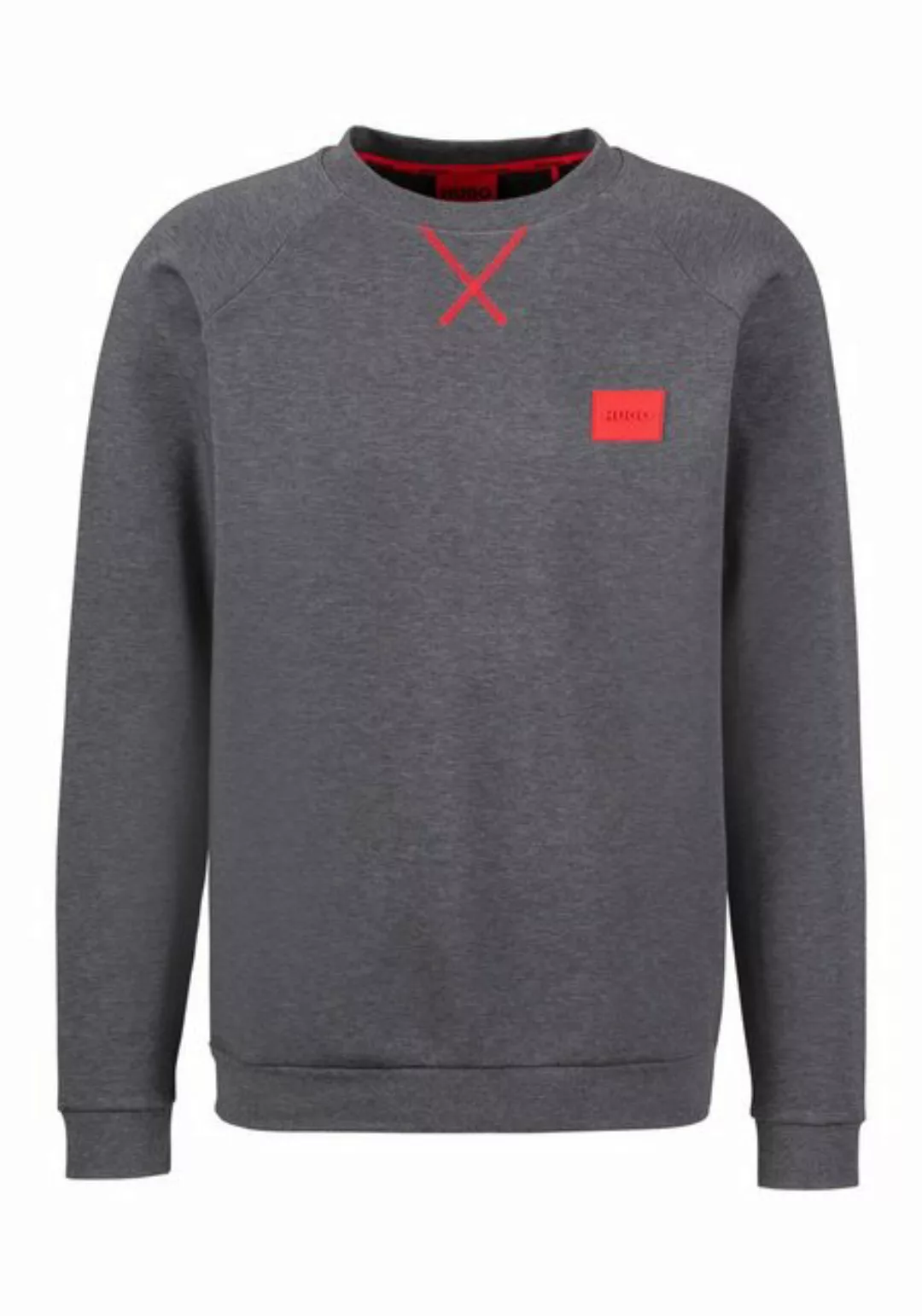 HUGO Sweatshirt Patch Sweatshirt mit roter Ziehrnaht günstig online kaufen