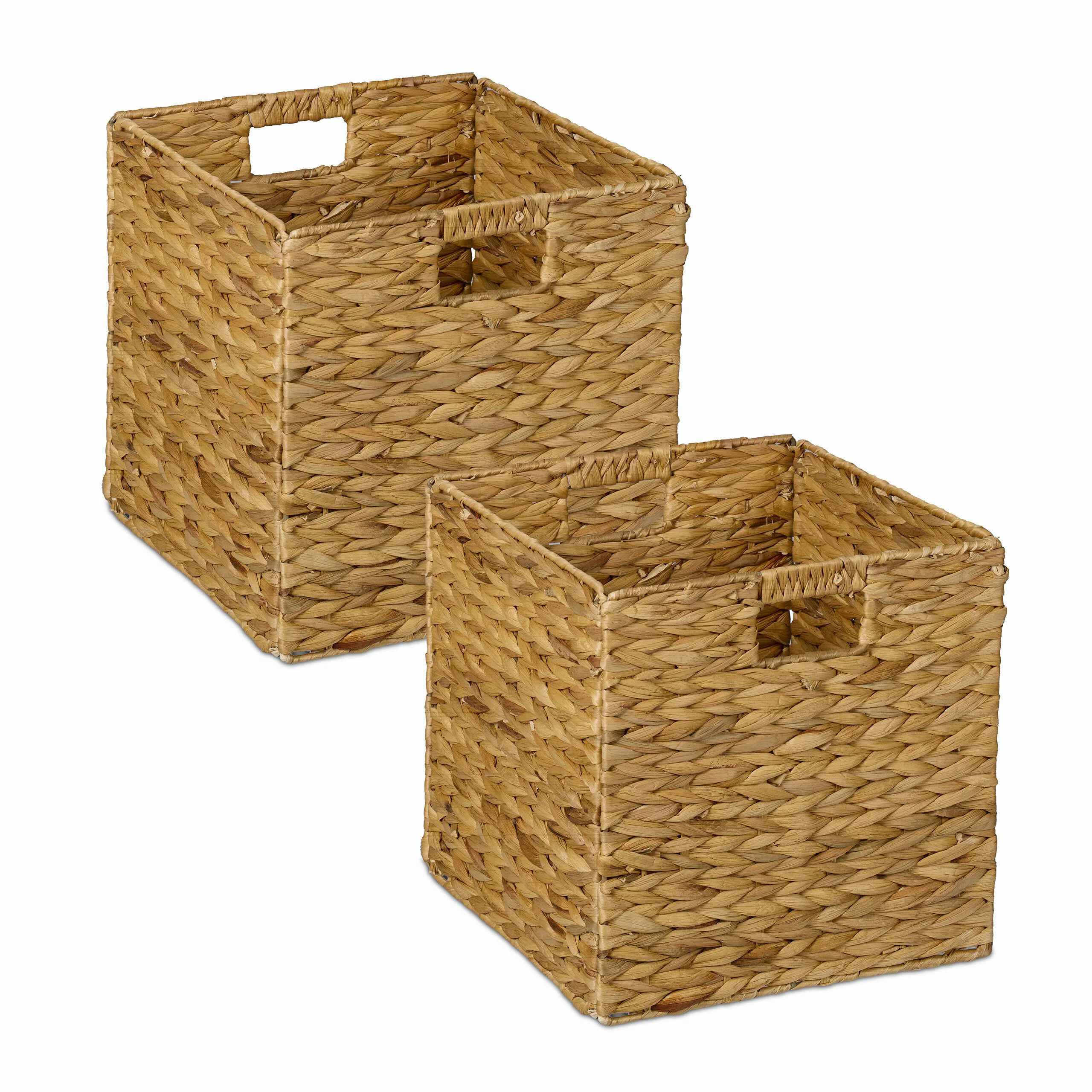 relaxdays Regalkorb Aufbewahrungskorb Wasserhyazinthe im Set günstig online kaufen