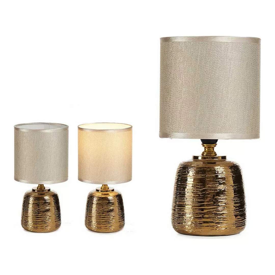 Tischlampe Zylindrisch Aus Keramik Golden (13 X 26,5 X 13 Cm) (2 Pcs) günstig online kaufen