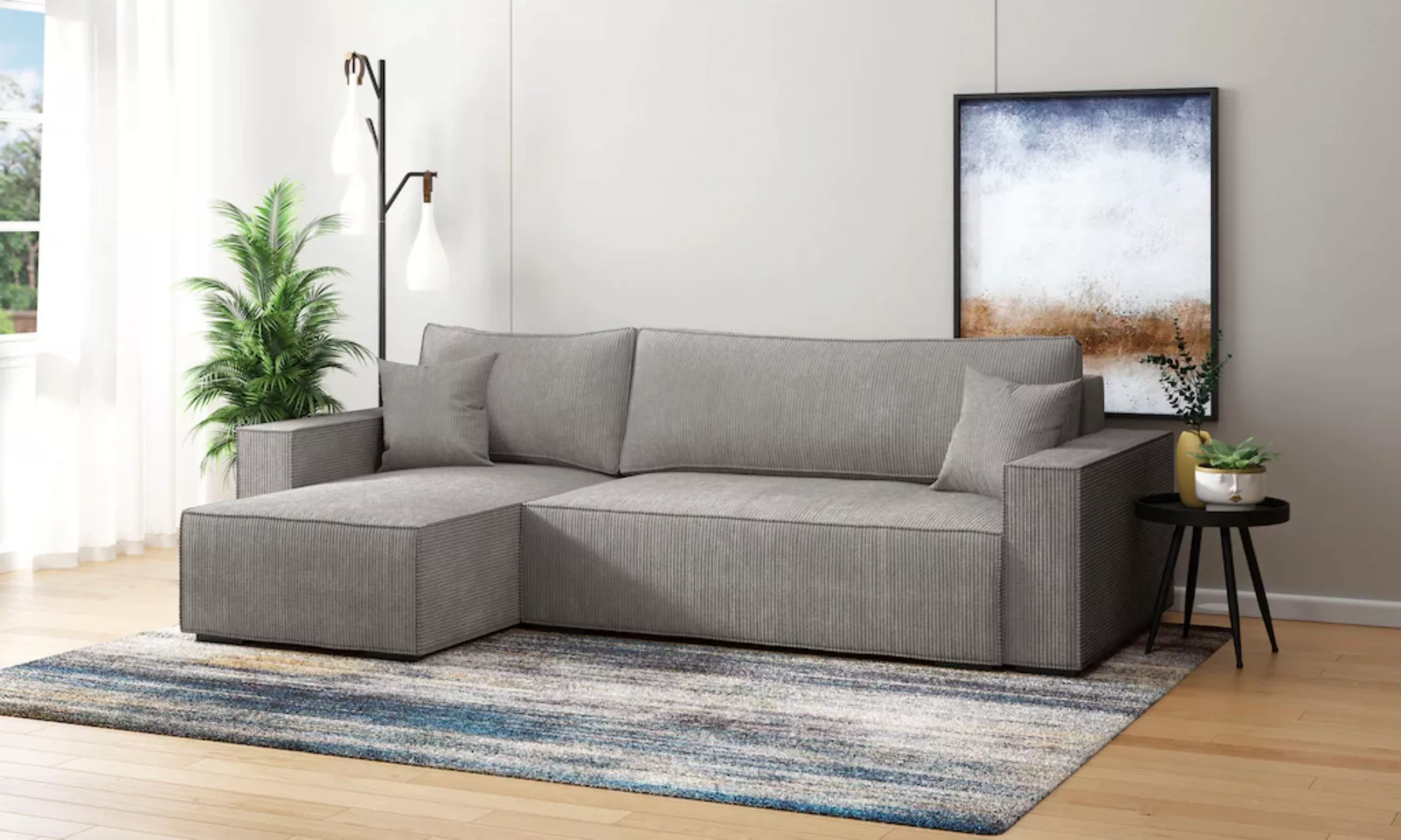 INOSIGN Ecksofa "Winton Cordsofa / Schlafsofa 253 cm", Cord, Recamiere wech günstig online kaufen