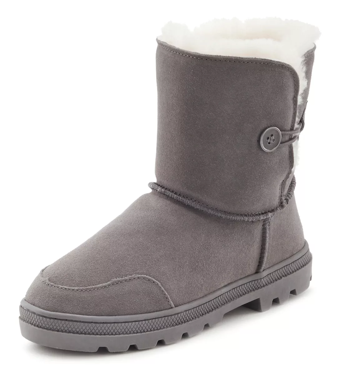 LASCANA Winterstiefel, aus kuscheligem Lammfell, robuste Sohle, Winterstief günstig online kaufen