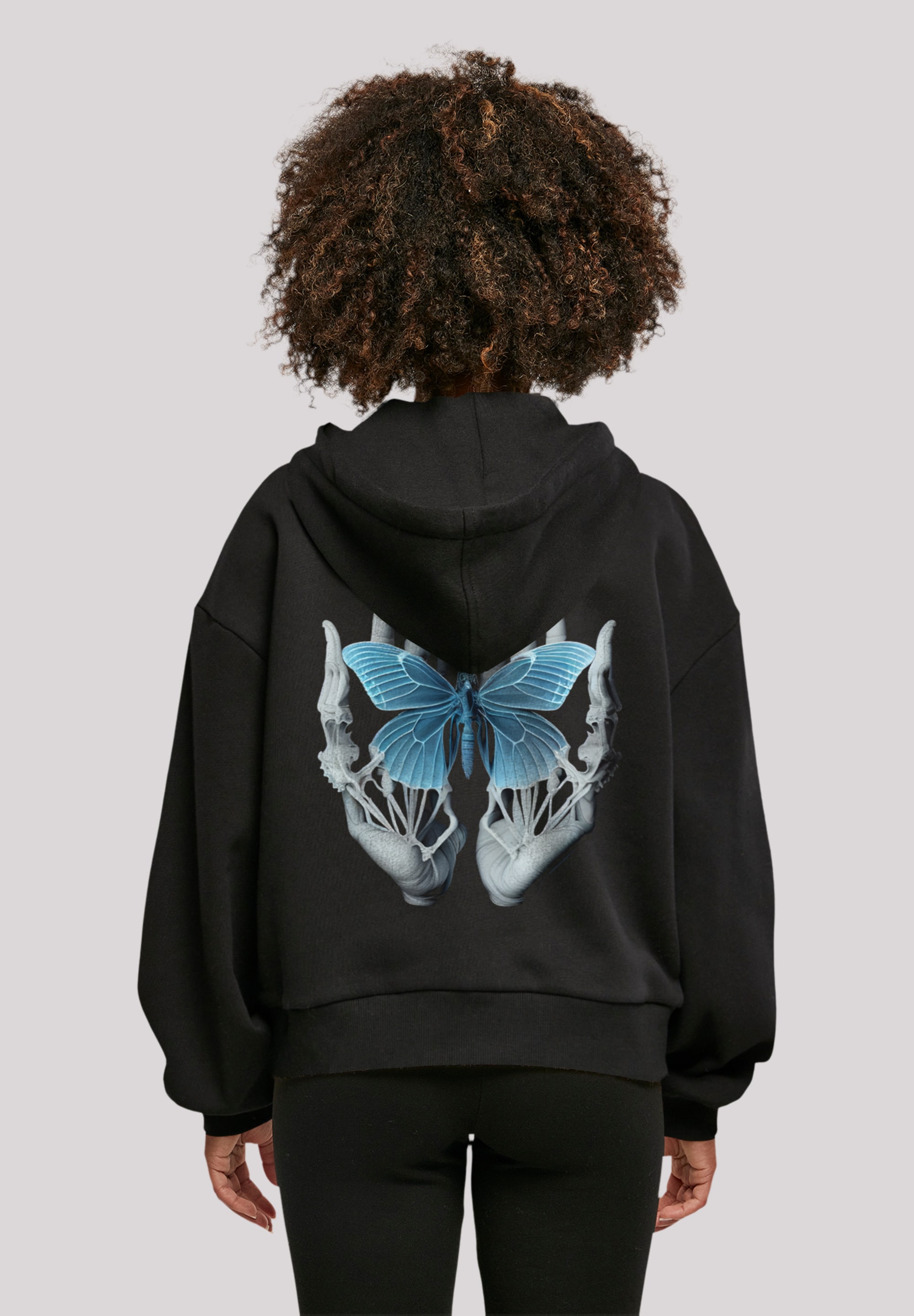 F4NT4STIC Kapuzenpullover "Skelett Hand Schmetterling", Print günstig online kaufen