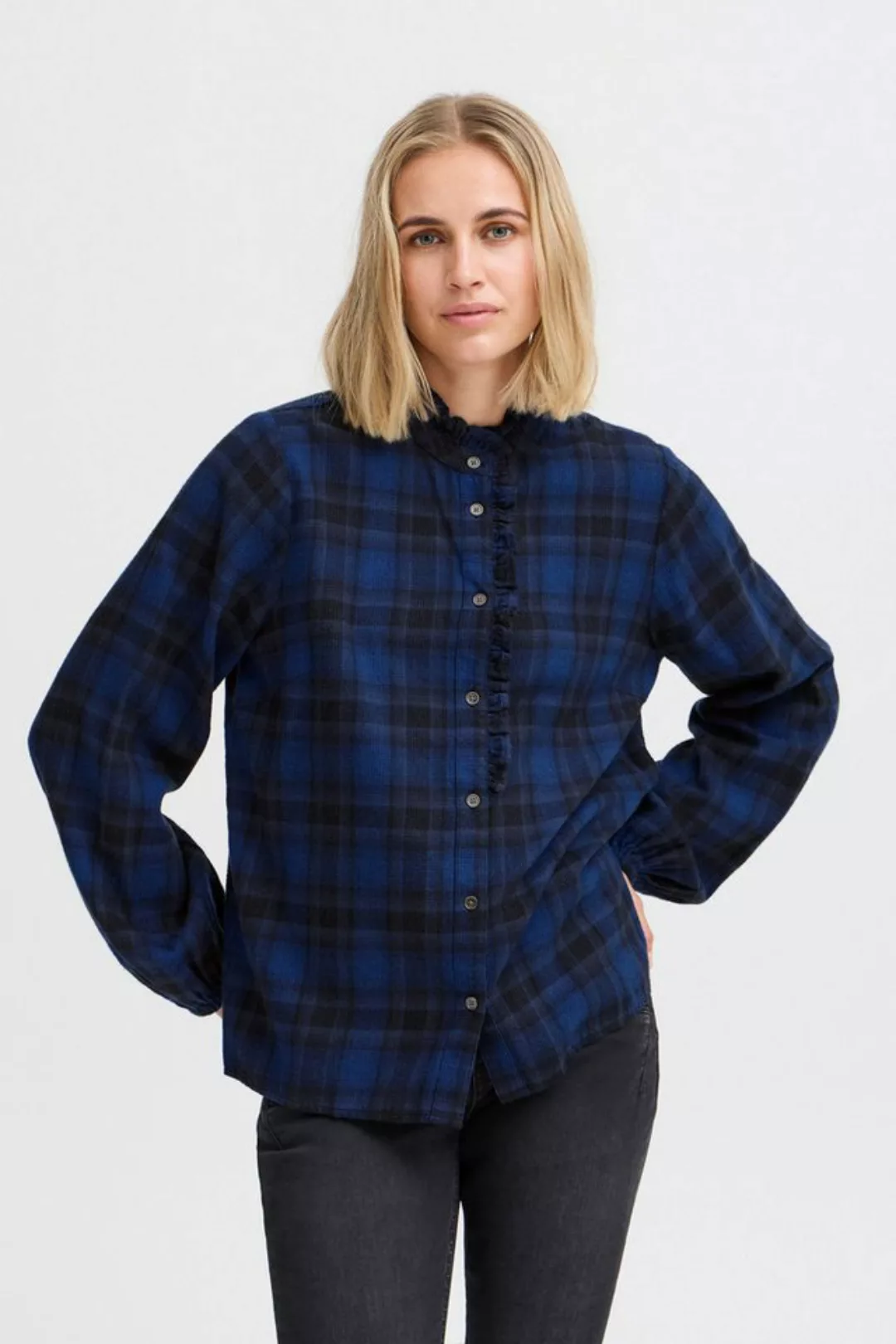 Pulz Jeans Langarmhemd PZKATELYN Frill Shirt charmante Bluse günstig online kaufen