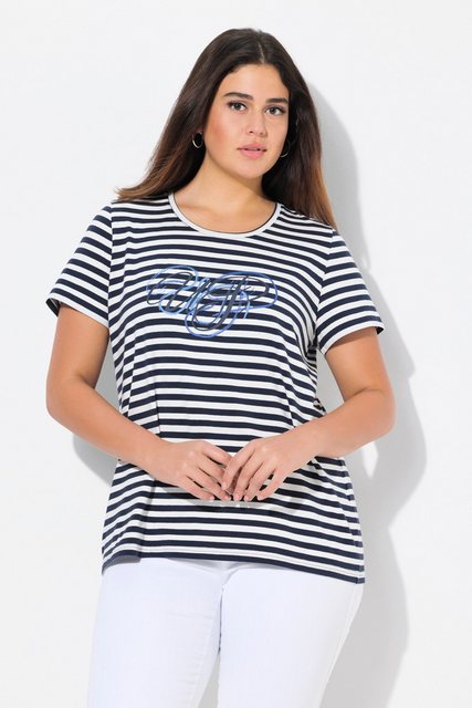 Ulla Popken T-Shirt Shirt Ringel Classic Rundhals Halbarm günstig online kaufen