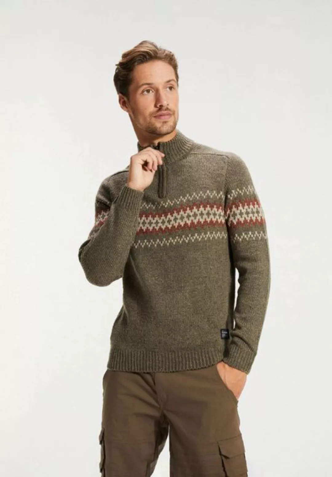 Human Nature Sweatshirt Bradford Strickpullover, Norweger-Muster, Troyer günstig online kaufen