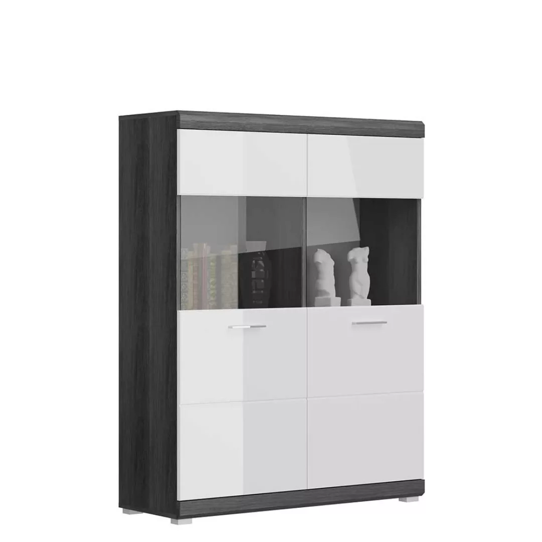 Highboard modern mit 2 Glastüren Hochglanz Front günstig online kaufen