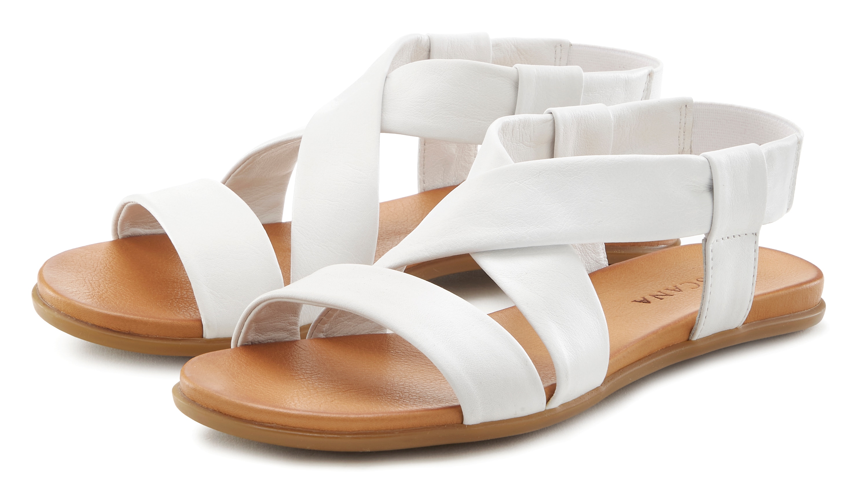 LASCANA Sandale "Sommerschuh", aus Leder mit raffinierten Riemchen, Sandale günstig online kaufen