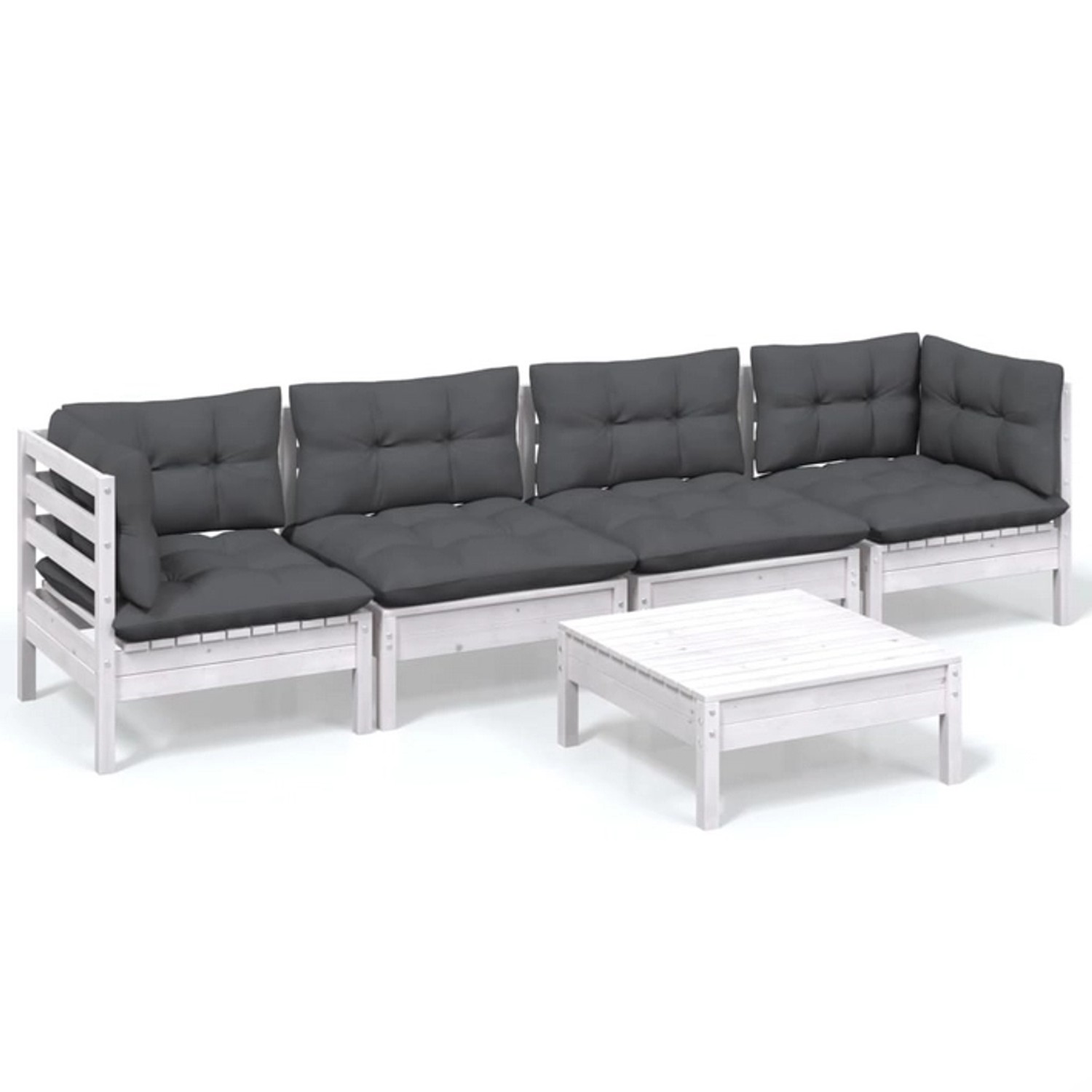 vidaXL 5-tlg Garten-Lounge-Set mit Kissen Kiefer Massivholz Modell 86 günstig online kaufen