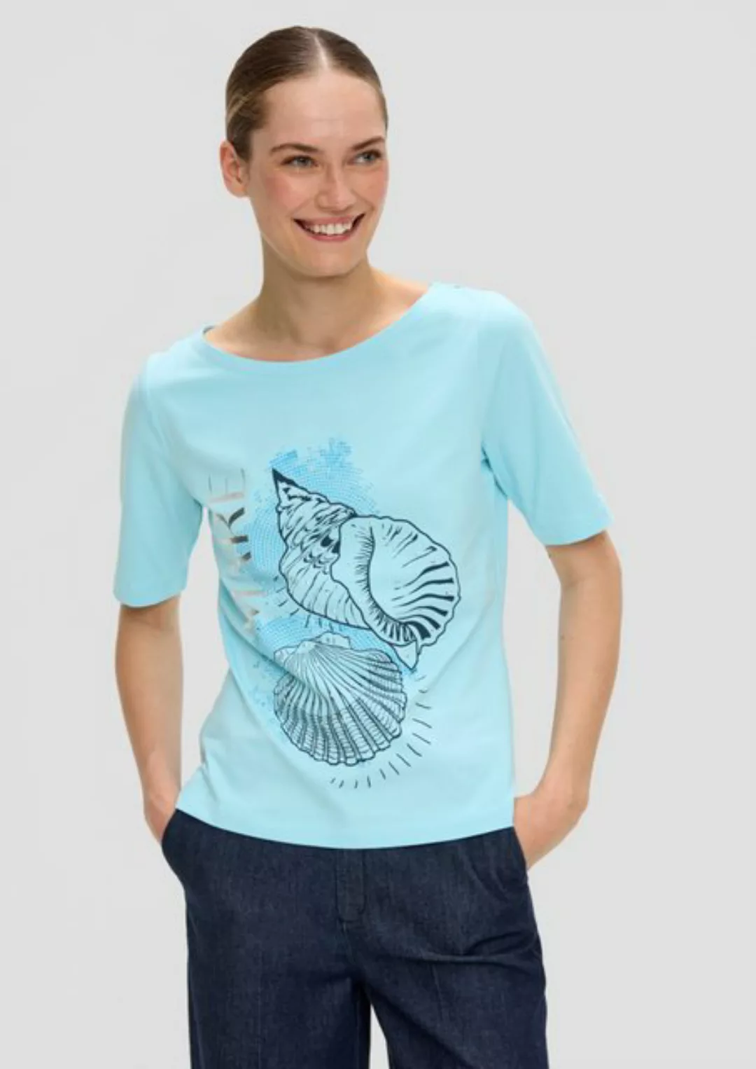 s.Oliver BLACK LABEL Kurzarmshirt T-Shirt mit Frontprint günstig online kaufen