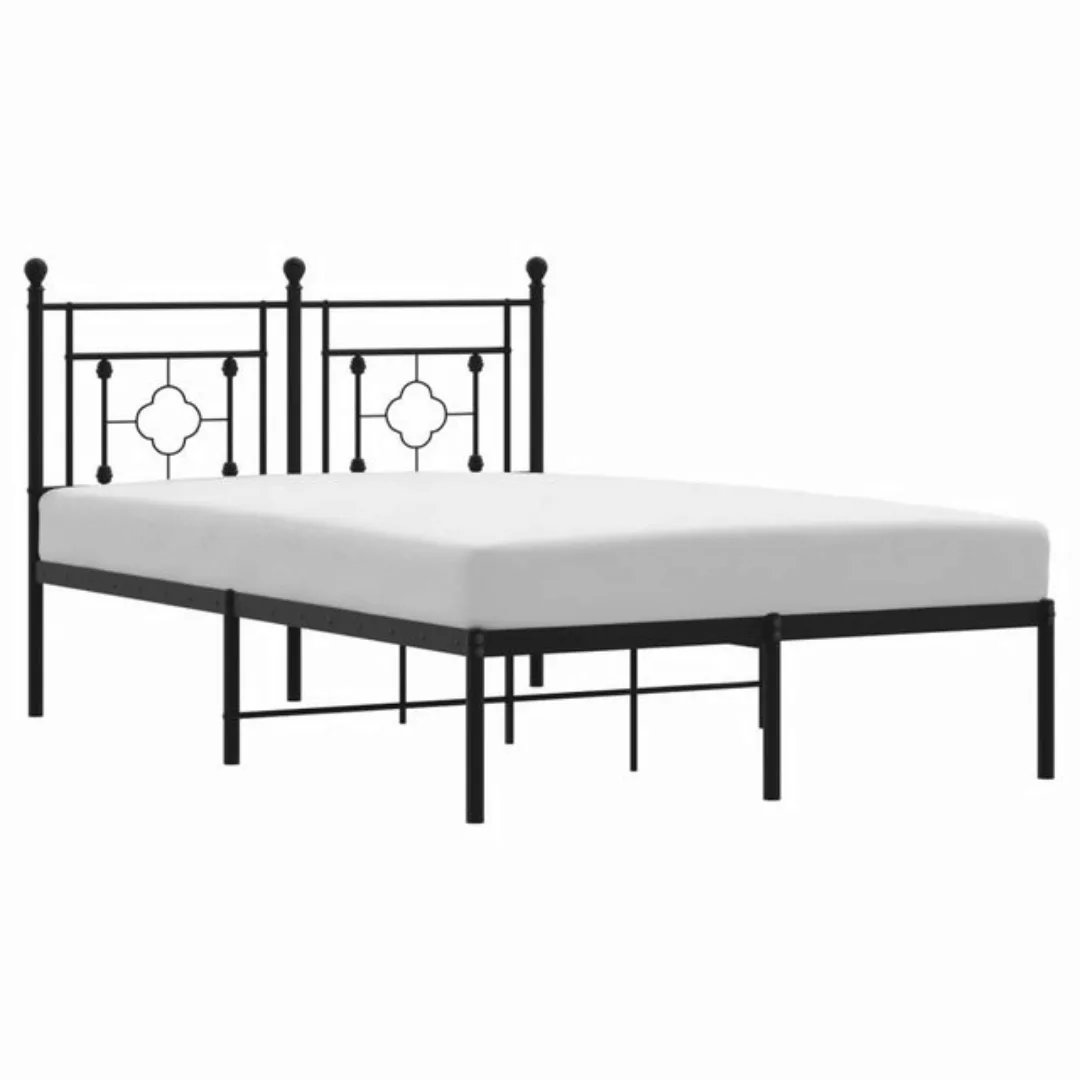 vidaXL Bettgestell Bettgestell mit Kopfteil Metall Weiß 120x200 cm Bett Bet günstig online kaufen