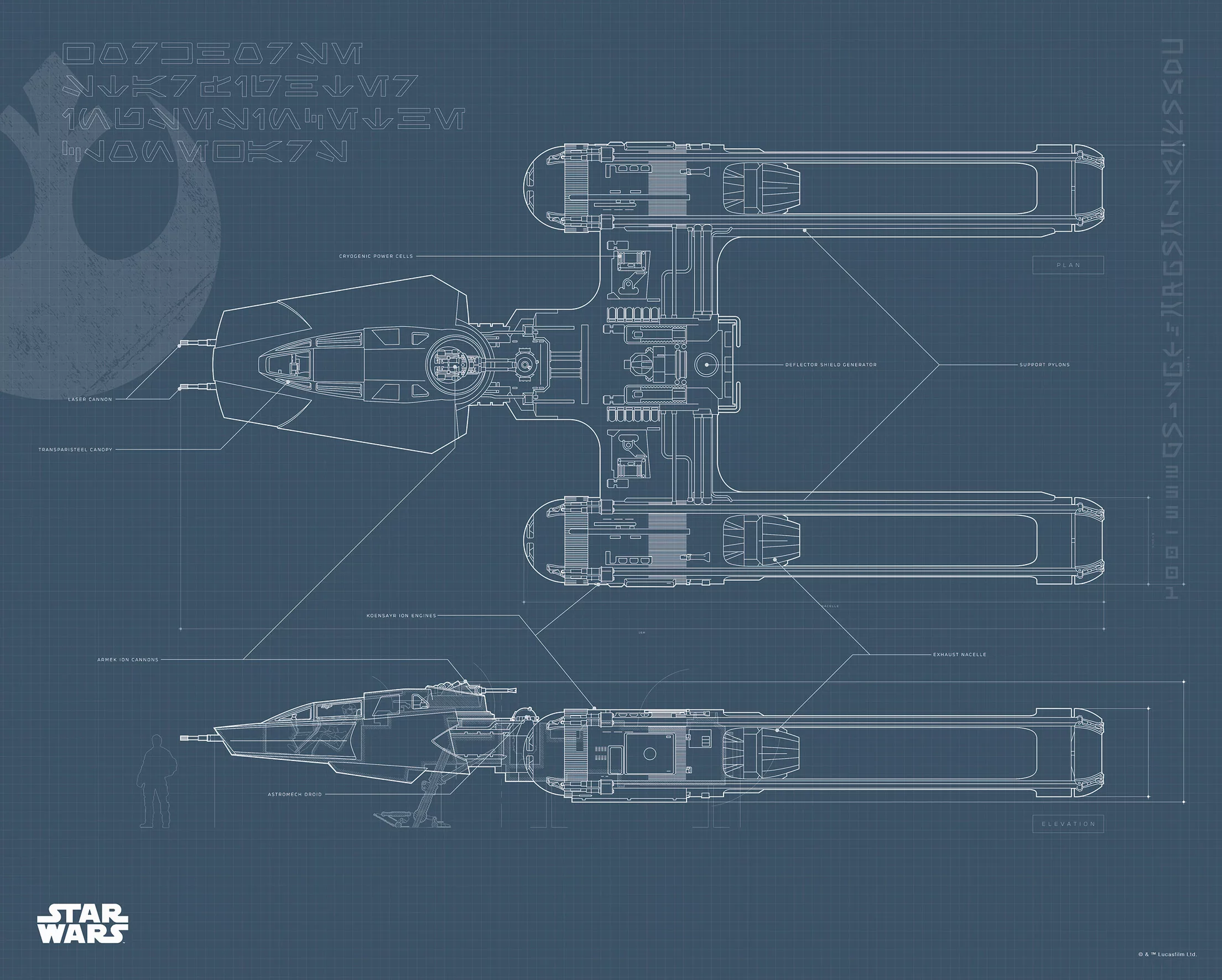 Komar Wandbild Star Wars Y-Wing 50 x 40 cm günstig online kaufen