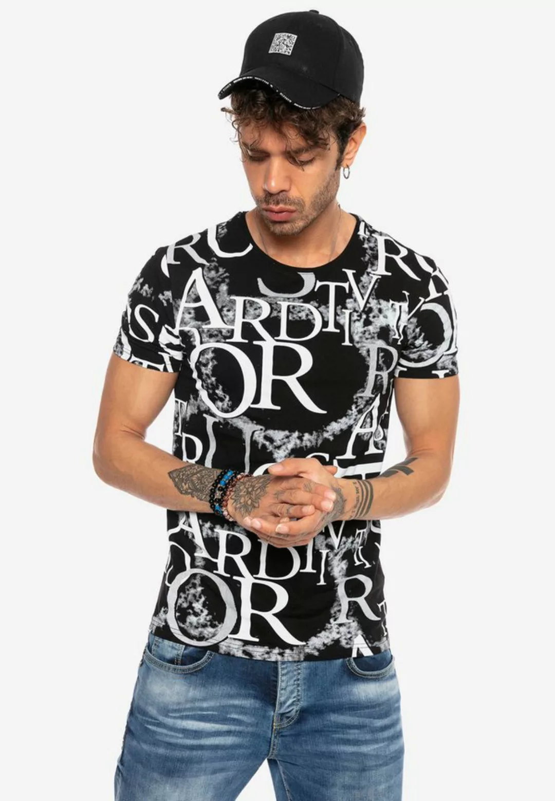 RedBridge T-Shirt Sterling Heights mit ausgefallenem Allover-Print günstig online kaufen
