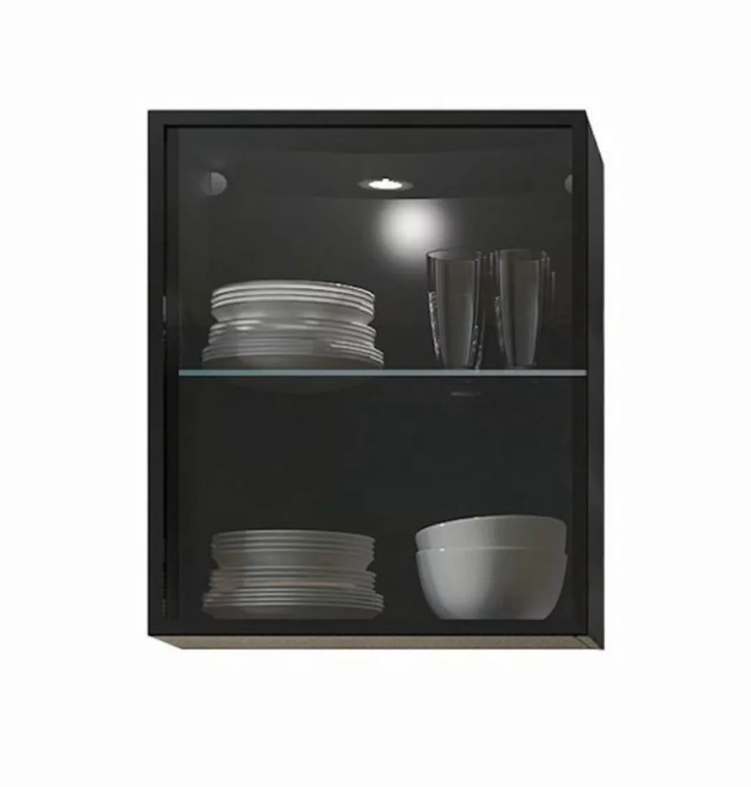Feldmann-Wohnen Glashängeschrank W2S/40 Alu Black (passend zu allen Küchens günstig online kaufen