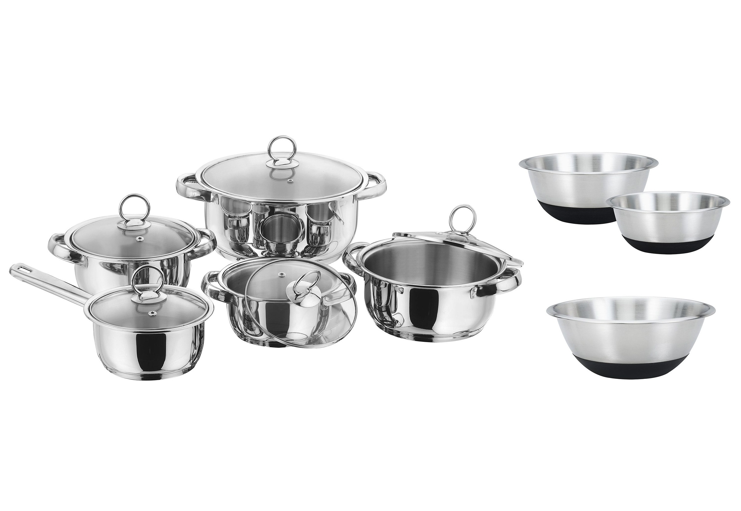 KING Topf-Set »New Silver Line«, Edelstahl, (Set, 13 tlg., je 1 Kochtopf 16 günstig online kaufen