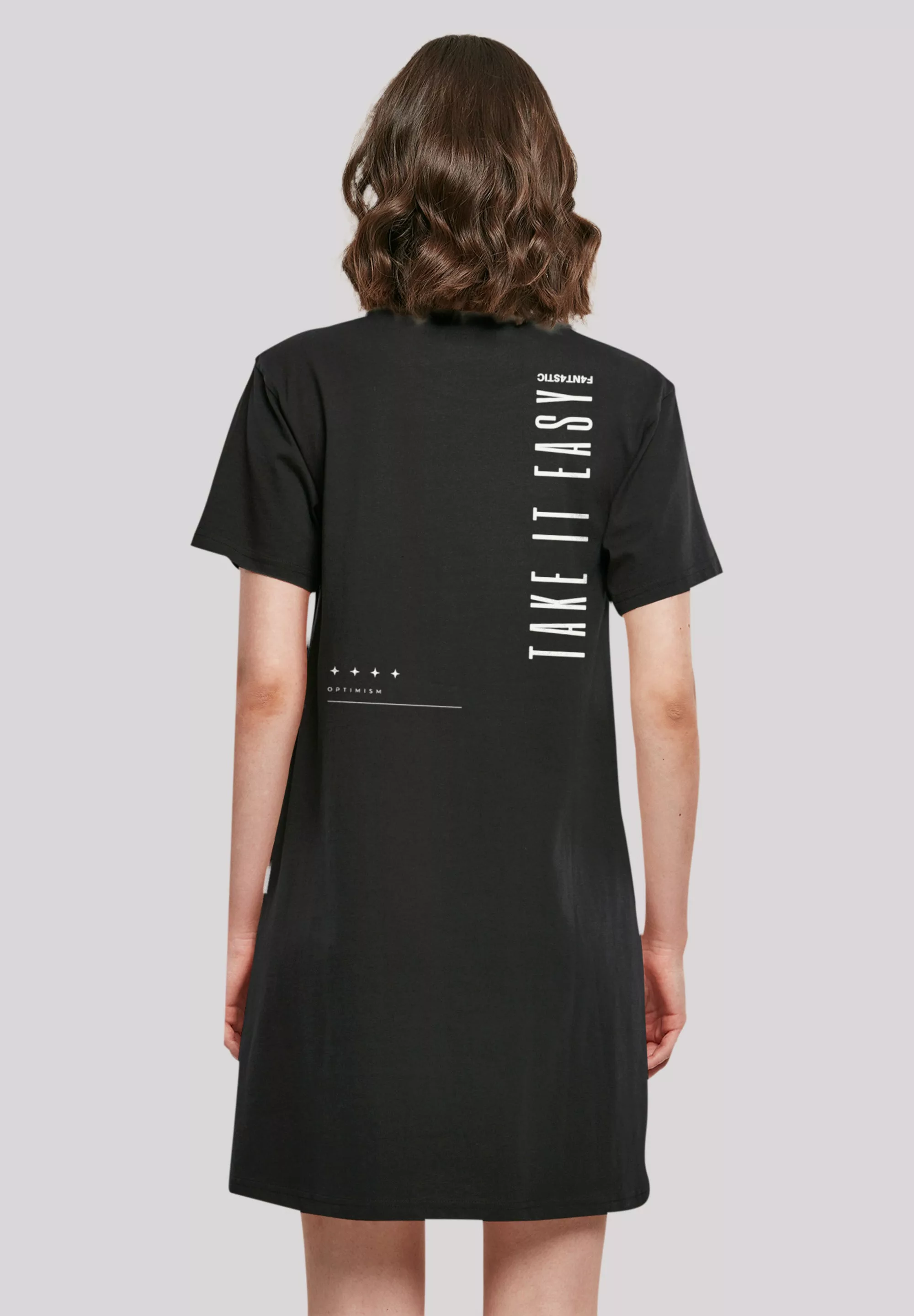 F4NT4STIC Shirtkleid "Take It Easy Text Damen T-Shirt Kleid" günstig online kaufen