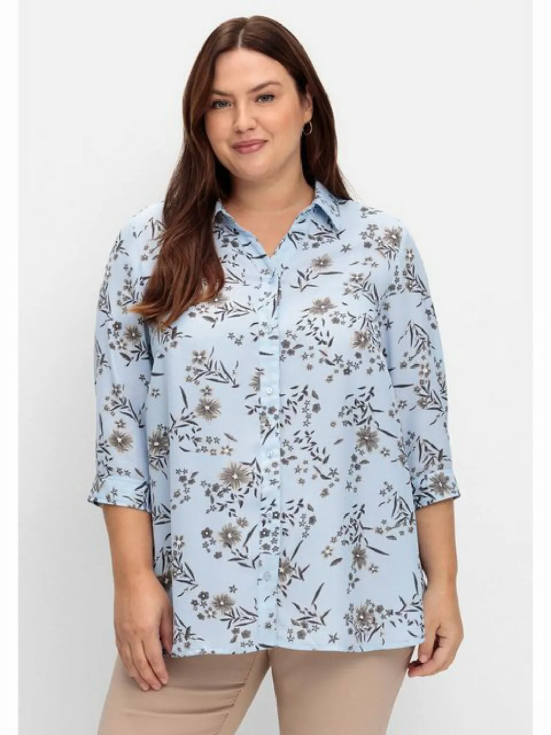 Sheego Druckbluse "Große Größen", in leichter A-Linie, mit floralem Print günstig online kaufen