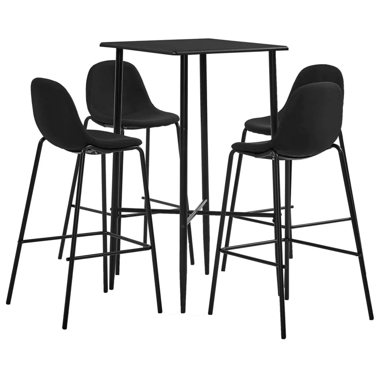 vidaXL 5-tlg. Bar-Set Stoff Schwarz Modell 1 günstig online kaufen