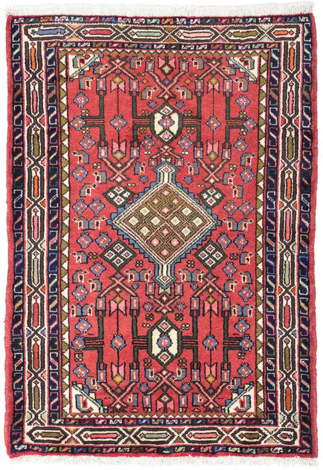 morgenland Wollteppich »Hosseinabad Medaillon Rosso chiaro 125 x 80 cm«, re günstig online kaufen