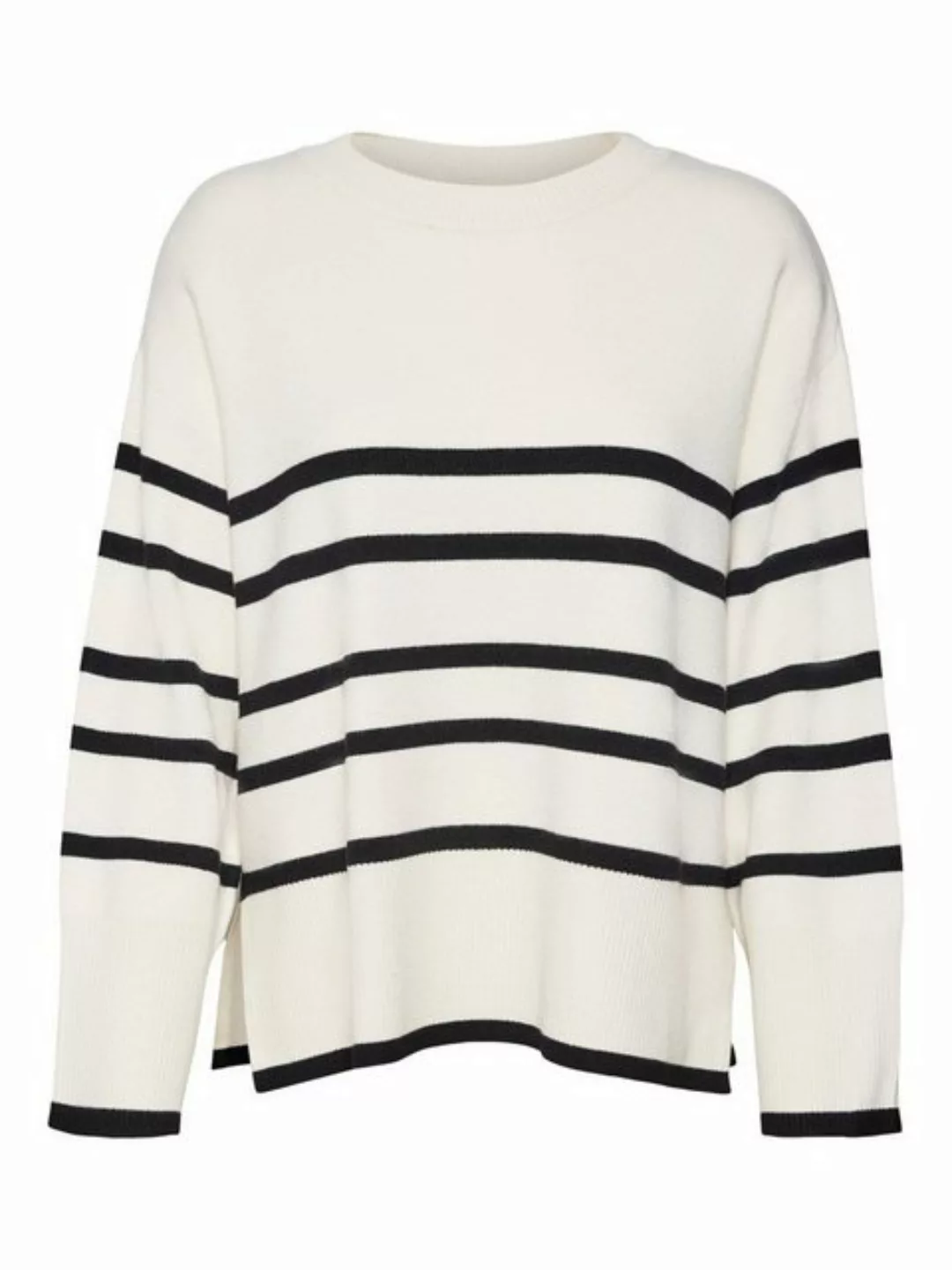 Vero Moda Strickpullover Feinstrick Pullover Oversize Streifen Longsleeve S günstig online kaufen