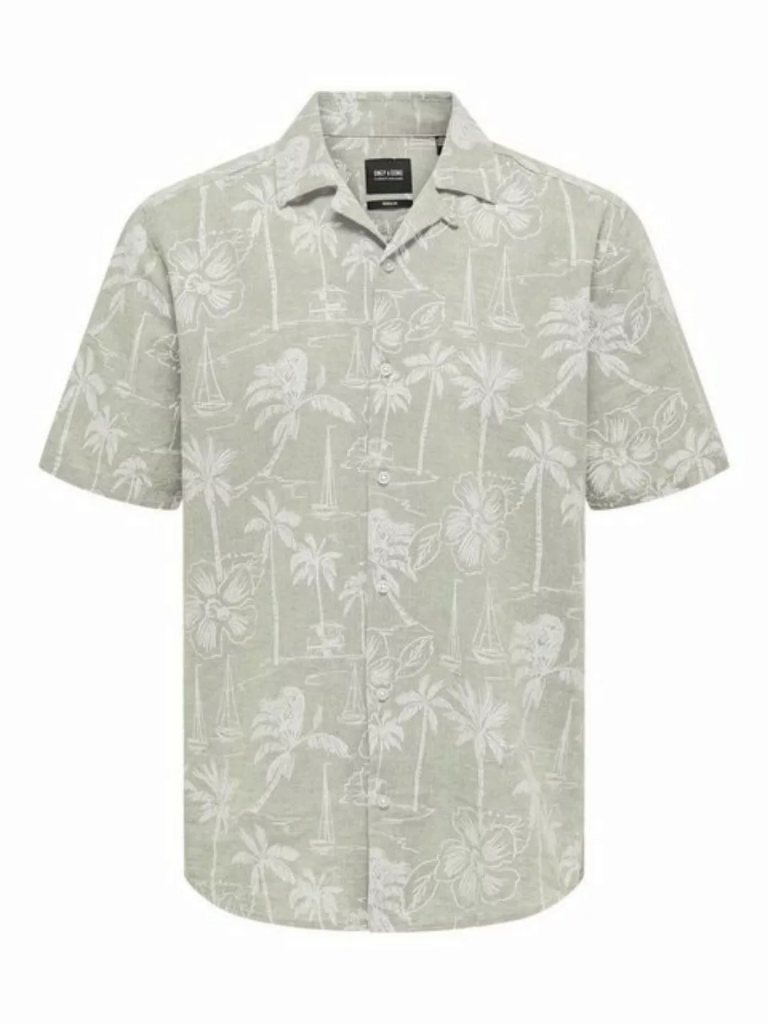 ONLY & SONS Hawaiihemd "ONSCAIDEN SS RESORT AOP LINEN SHIRT NOOS" günstig online kaufen