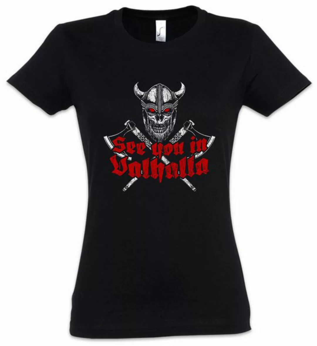 Urban Backwoods Print-Shirt See You In Valhalla Damen T-Shirt Walhalla Thor günstig online kaufen