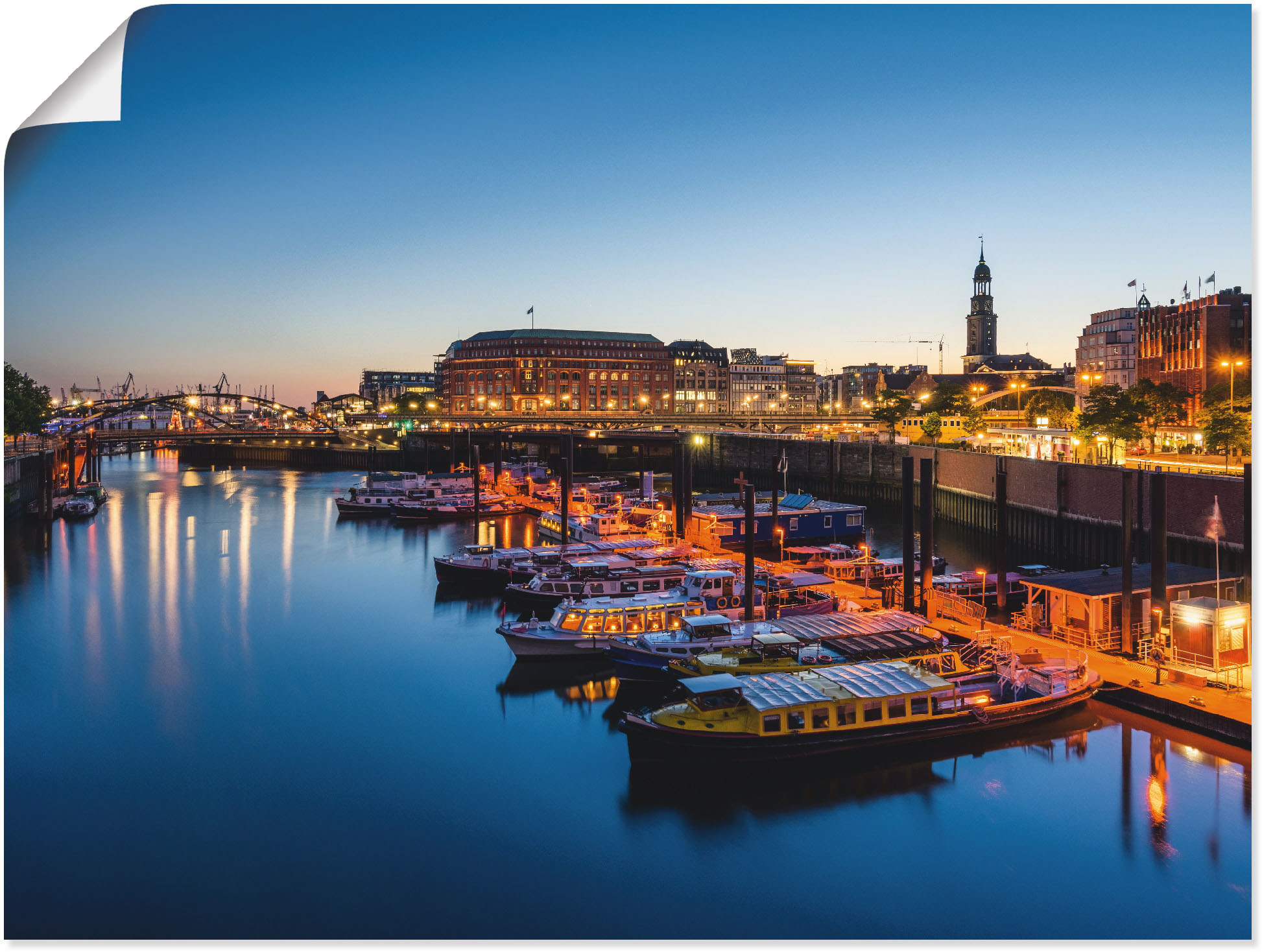 Artland Wandbild "Hamburg Hafen Panorama mit Michel", Deutschland, (1 St.), günstig online kaufen