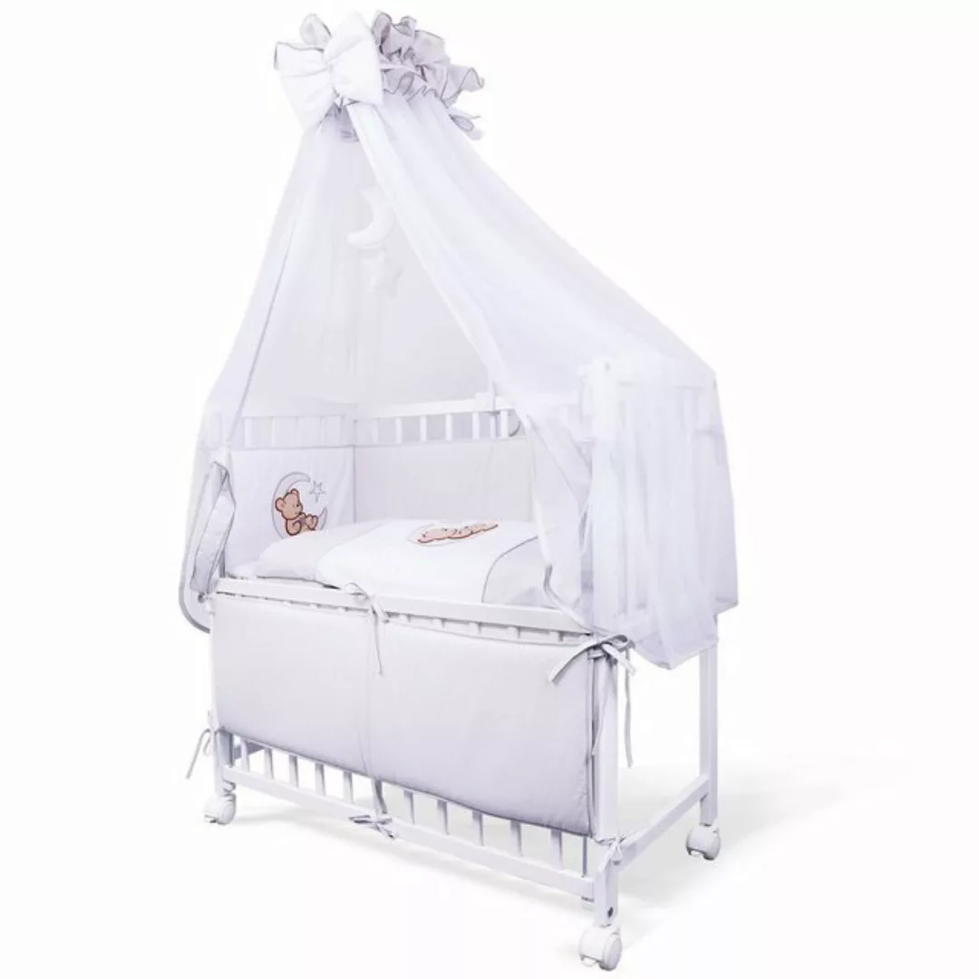 Babyhafen Beistellbett Babybettchen 90x40 mit Rollen Komplettbett "Bär auf günstig online kaufen