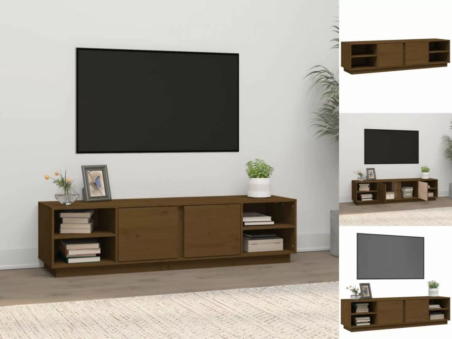 vidaXL TV-Schrank TV-Schrank Honigbraun 156x40x40 cm Massivholz Kiefer Lowb günstig online kaufen