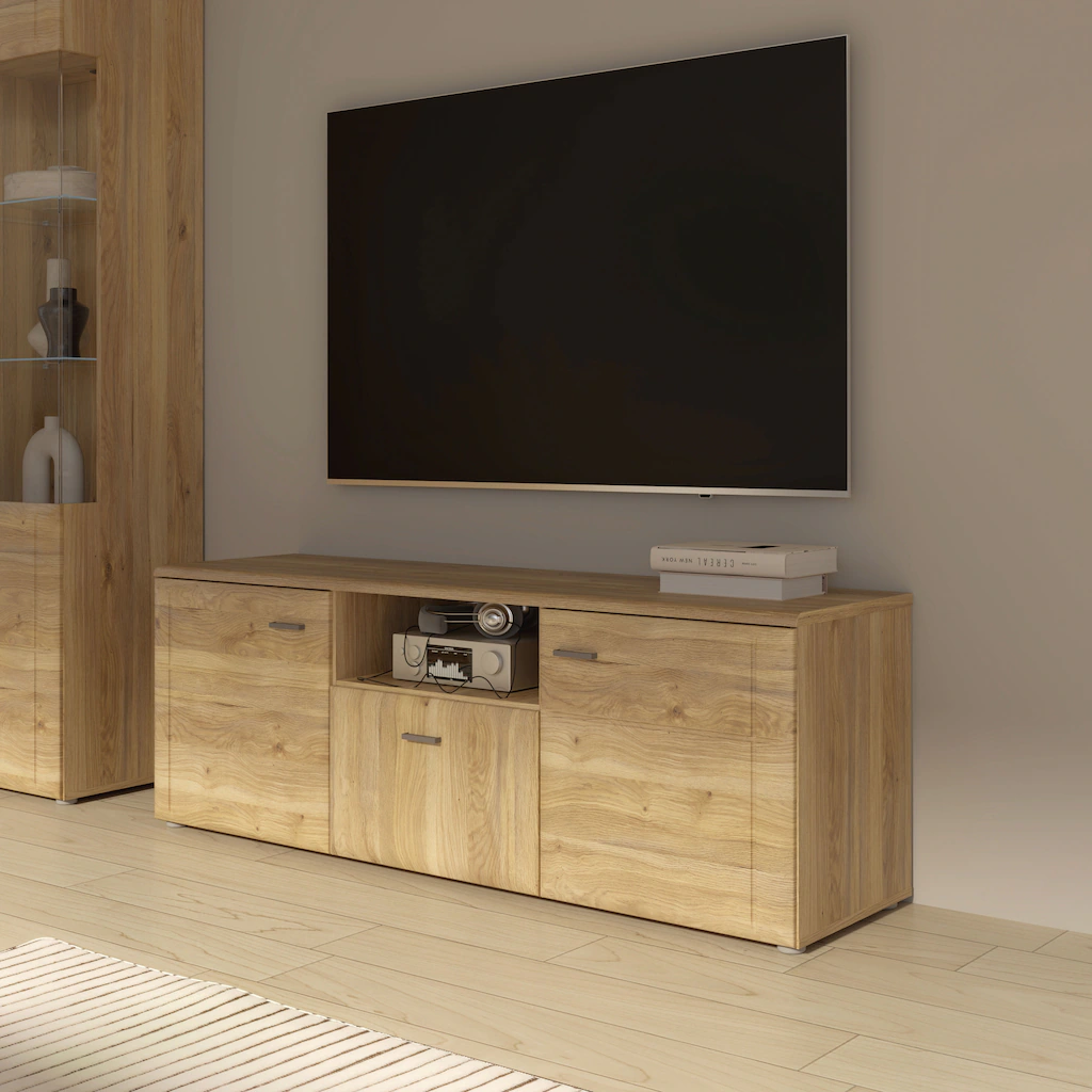 FORTE Lowboard "Akinori TV-Board, TV-Schrank", TV Board, MDF Front, Holzopt günstig online kaufen