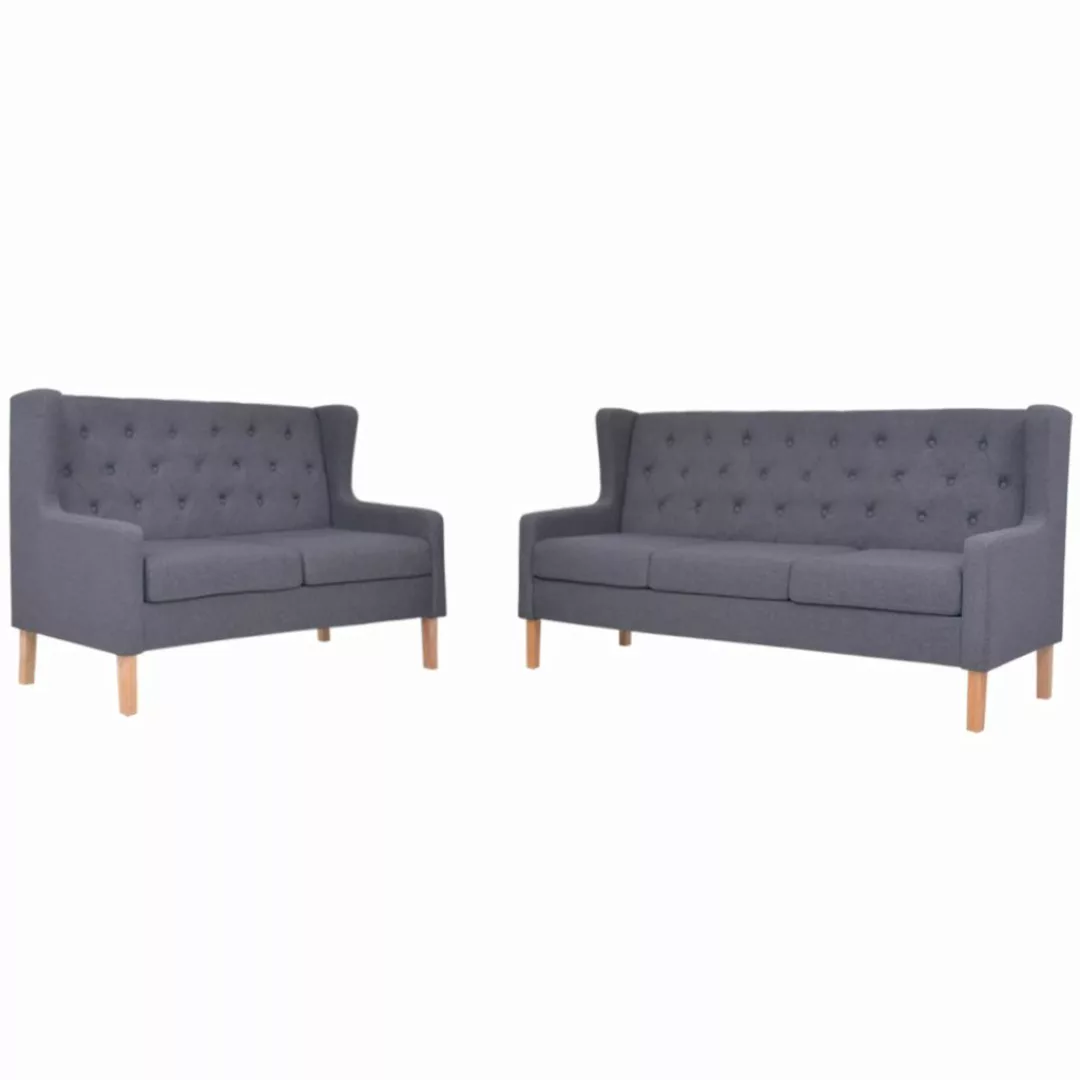 Sofa-set 2-tlg. Stoff Grau günstig online kaufen