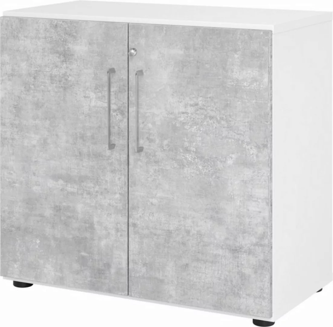 bümö Aktenschrank smart Aktenschrank - 2 Ordnerhöhen Dekor: Weiß/Beton günstig online kaufen