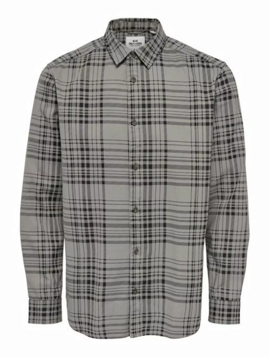 ONLY & SONS Langarmhemd Kariertes Hemd aus Twill Baumwolle ONSAXL 6089 in S günstig online kaufen