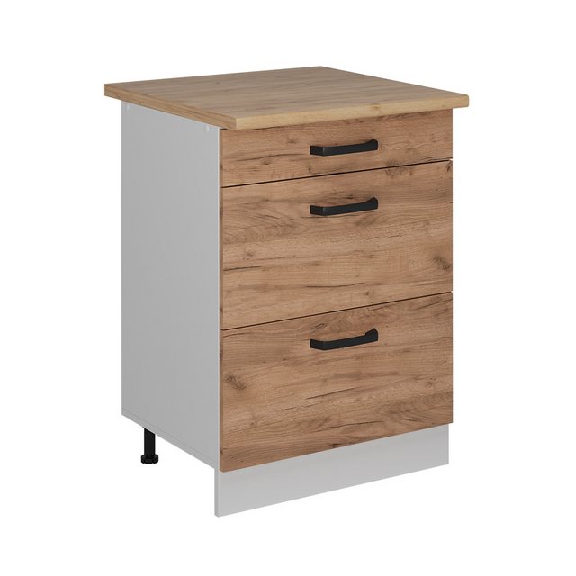 Vicco Unterschrank R-Line, Goldkraft Eiche/Weiß, 60 cm AP Eiche günstig online kaufen