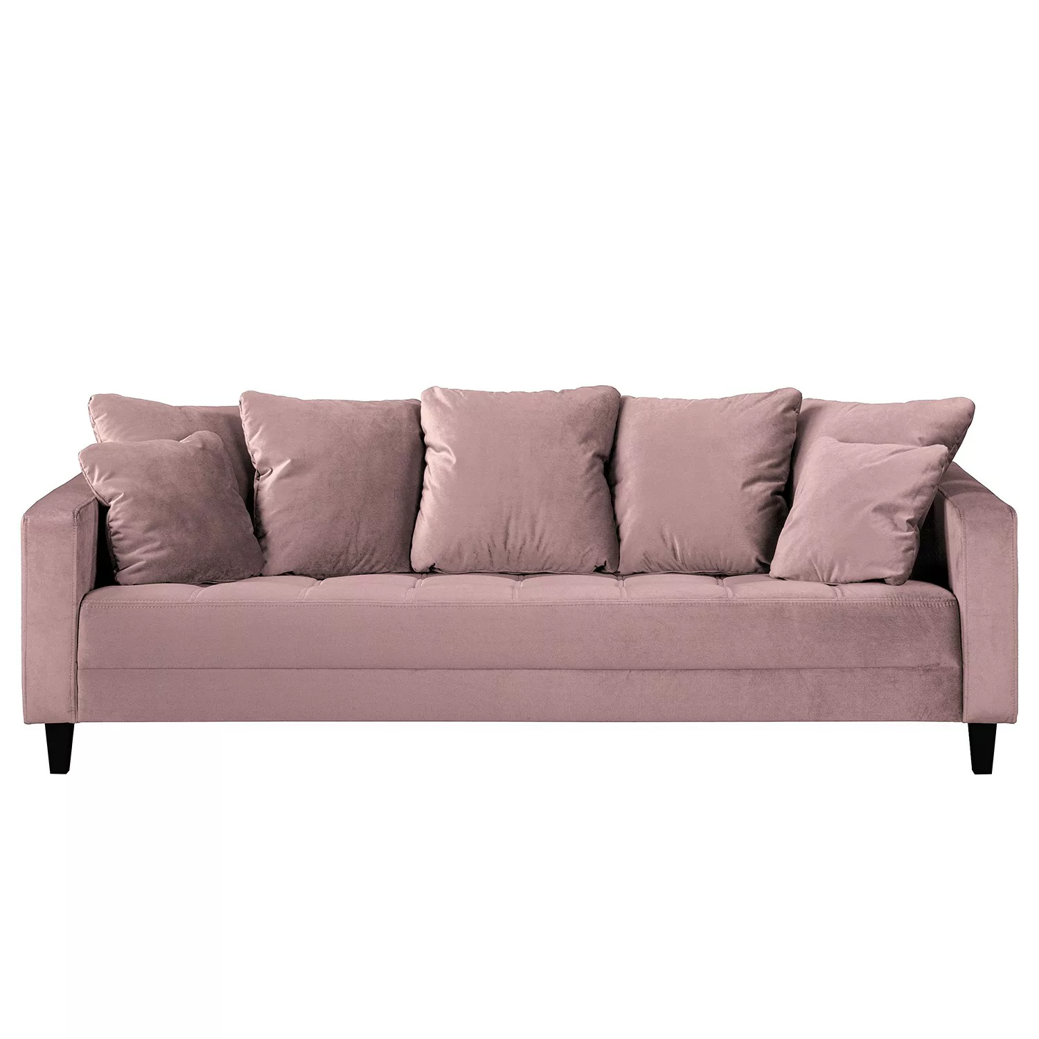 home24 Red Living Sofa Elnora 3-Sitzer Mauve Samt 228x85x90 cm günstig online kaufen