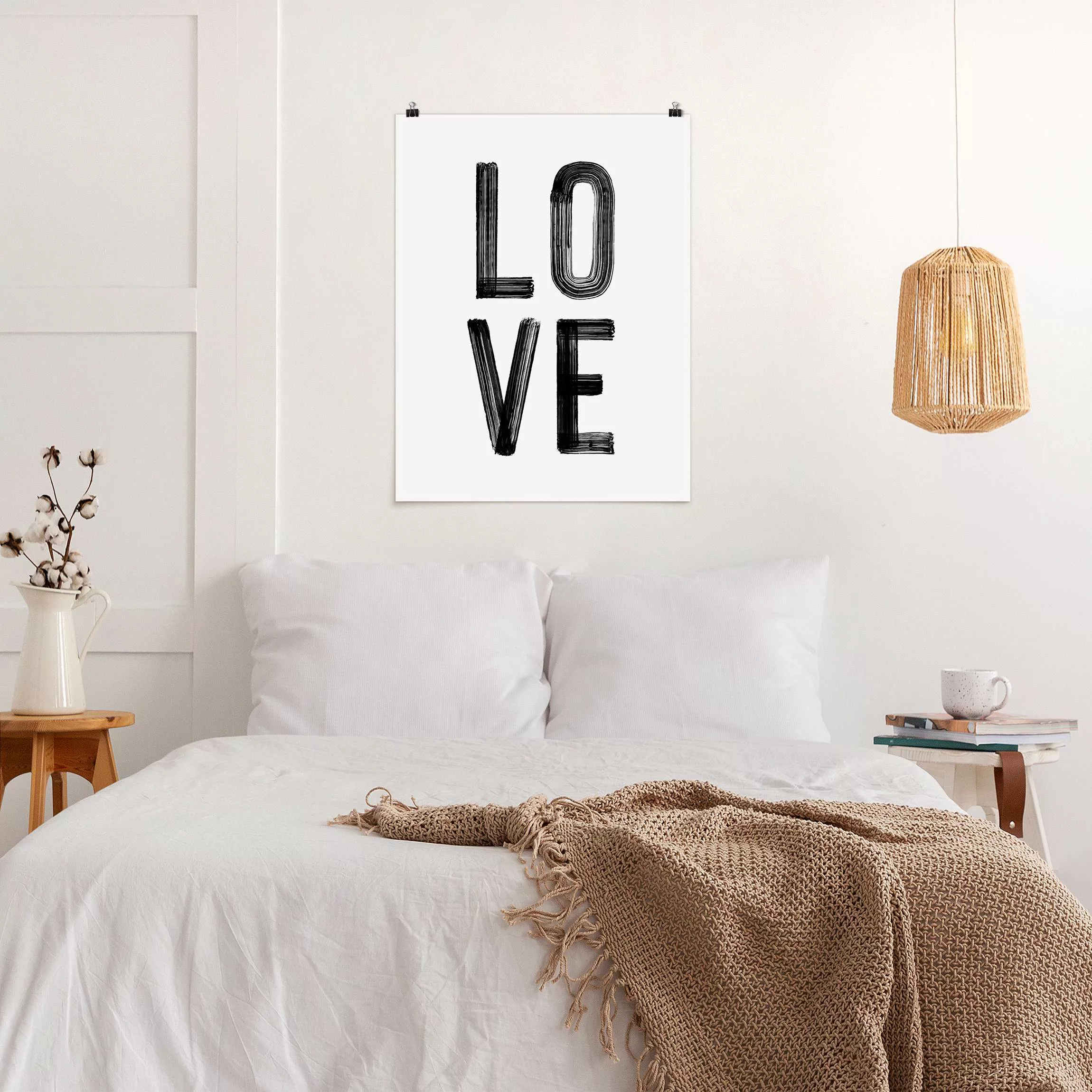 Poster Love Typo in Schwarz günstig online kaufen