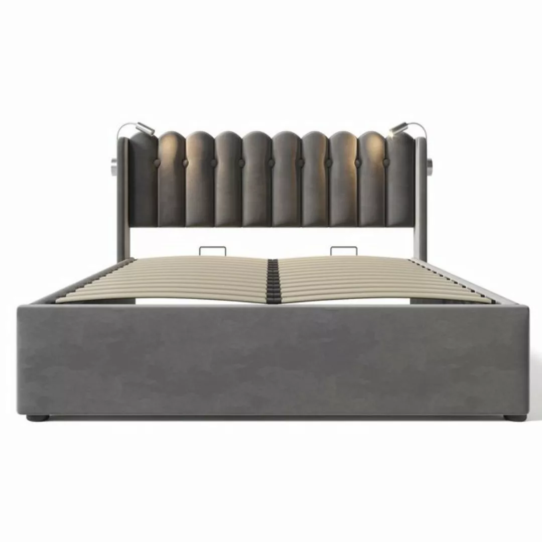 BlingBin Polsterbett Doppelbett (1-tlg., Ladefunktion und Bettkasten, mit L günstig online kaufen