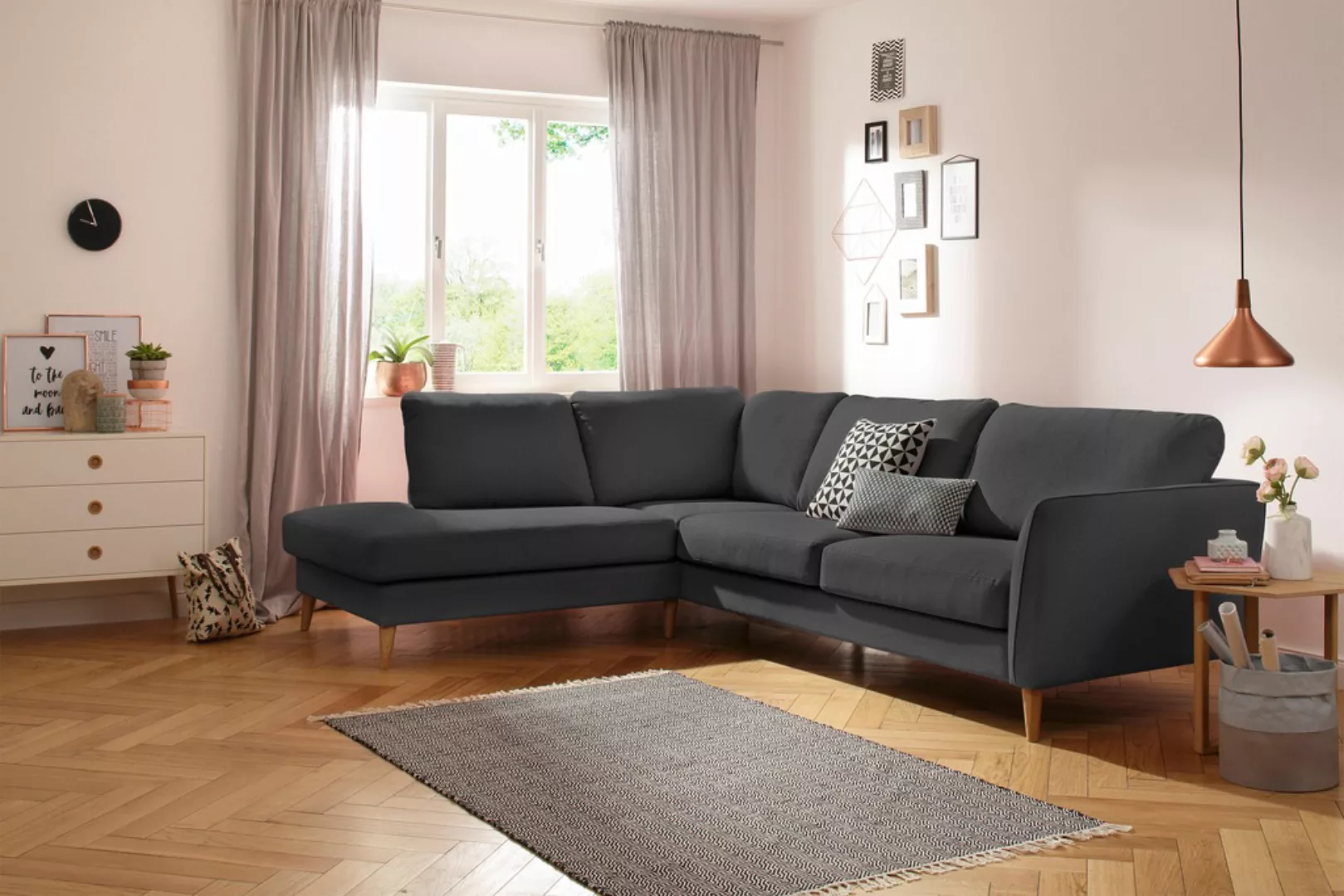 Home affaire Ecksofa MARSEILLE 278/202 cm, L-Form, Ottom. rechts/links, mit günstig online kaufen