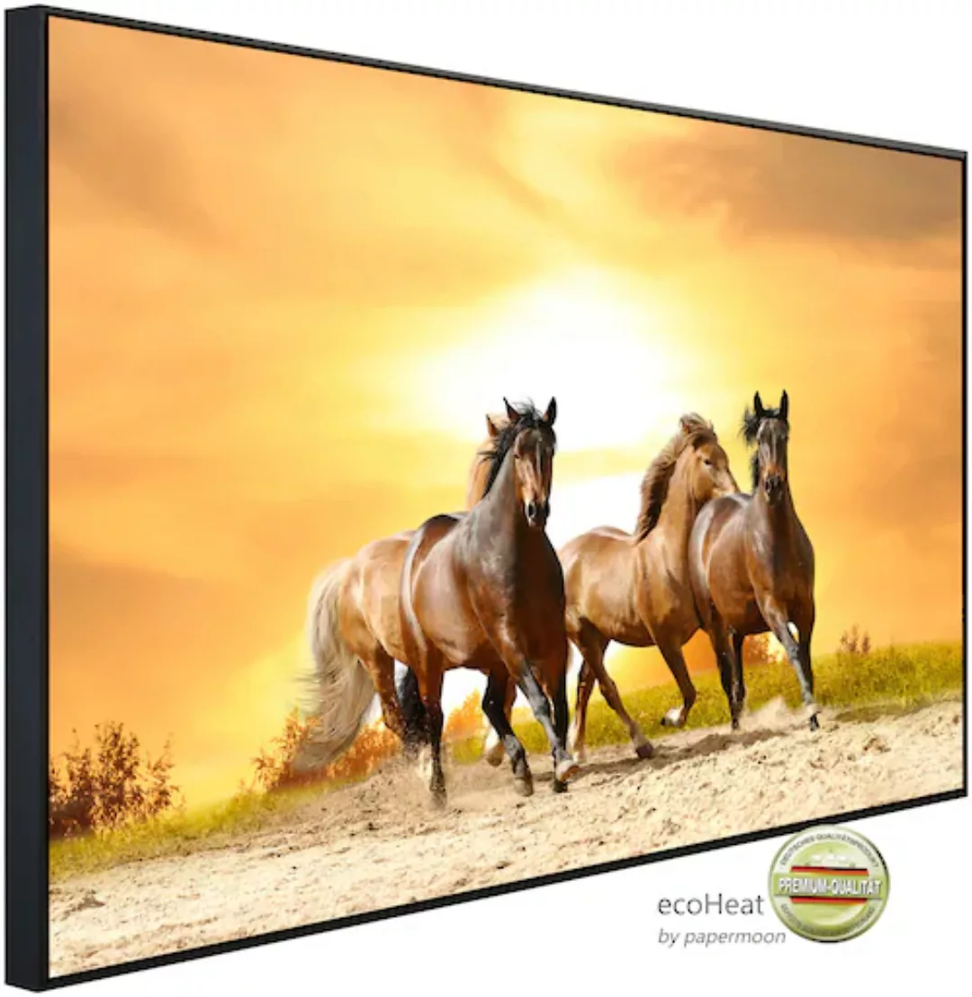 Papermoon Infrarotheizung »Pferde laufen im Sonnenuntergang«, sehr angenehm günstig online kaufen