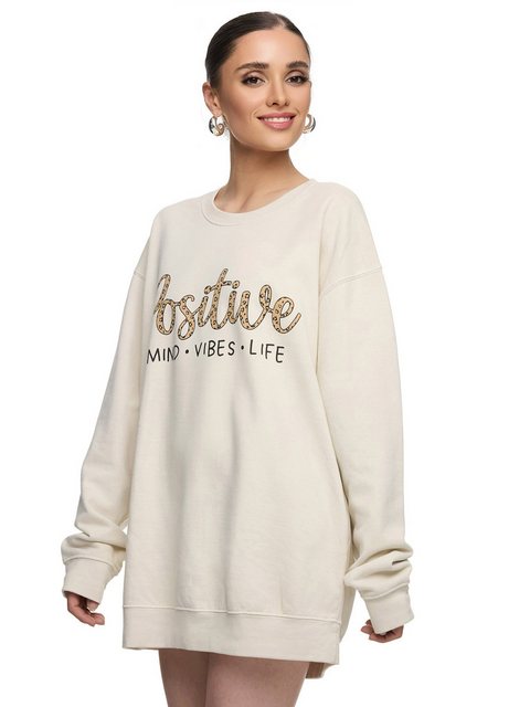 Worldclassca Sweatshirt Worldclassca Oversized Sweatshirt POSITIVE Print La günstig online kaufen