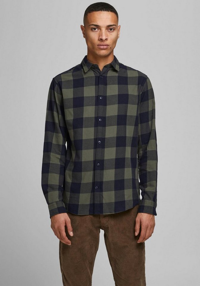 Jack & Jones Herren Freizeit Hemd JJEGINGHAM TWILL - Slim Fit günstig online kaufen