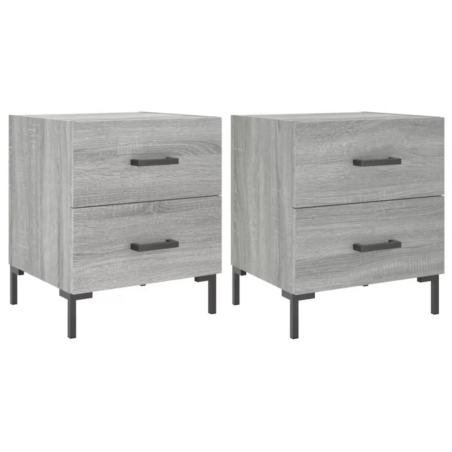 vidaXL Nachttische 2 Stk Grau Sonoma 40x35x47,5 cm Holzwerkstoff Modell 12 günstig online kaufen