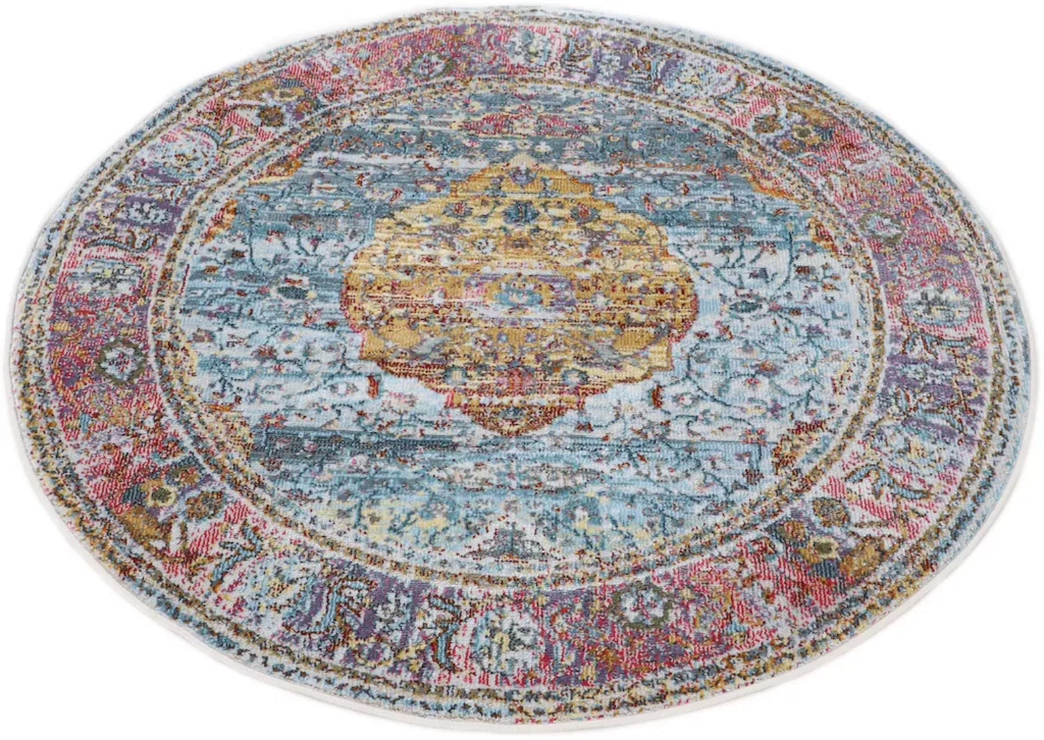 carpetfine Teppich »Esha«, rund, Vintage Orient Look, in schöner Farbgebung günstig online kaufen