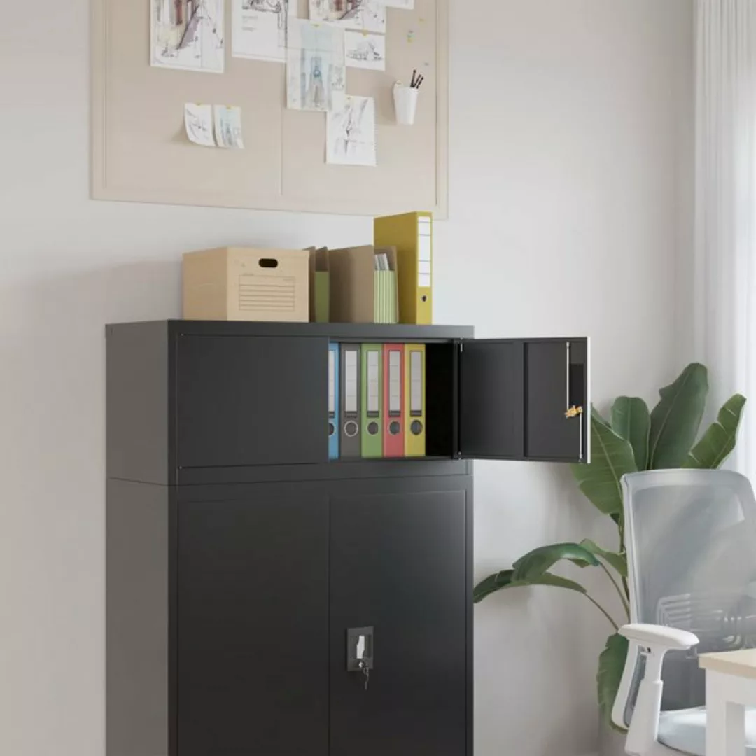 vidaXL Aktenschrank Aktenschrank Schwarz 90x40x40 cm Stahl günstig online kaufen