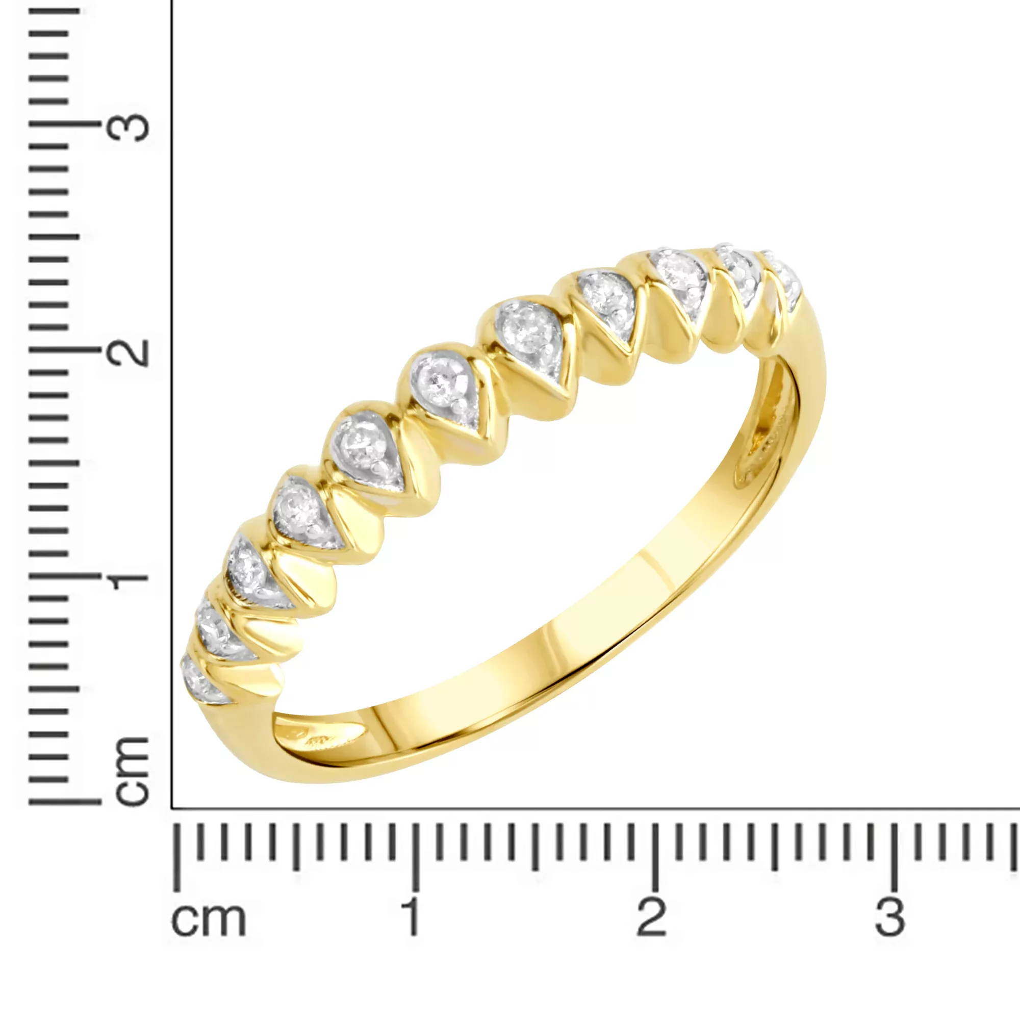 Diamonds by Ellen K. Fingerring »Gold 375 zweifarbig mit 11x Diamant 0,10ct günstig online kaufen