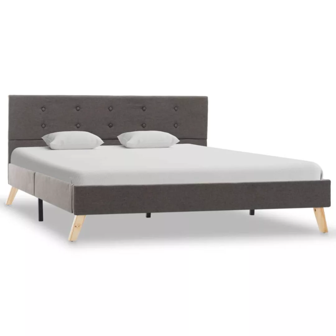 Bettgestell Taupe Stoff 140 X 200 Cm günstig online kaufen