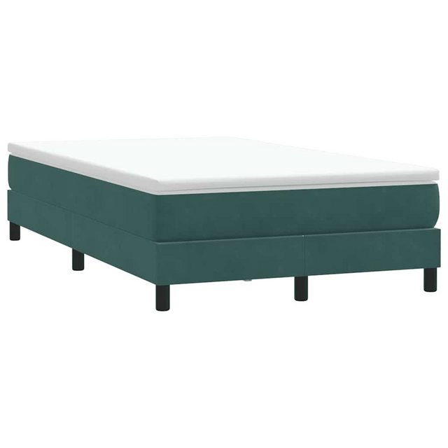 vidaXL Boxspringbett, Boxspringbett ohne Matratze Dunkelgrün 120x210 cm Sam günstig online kaufen