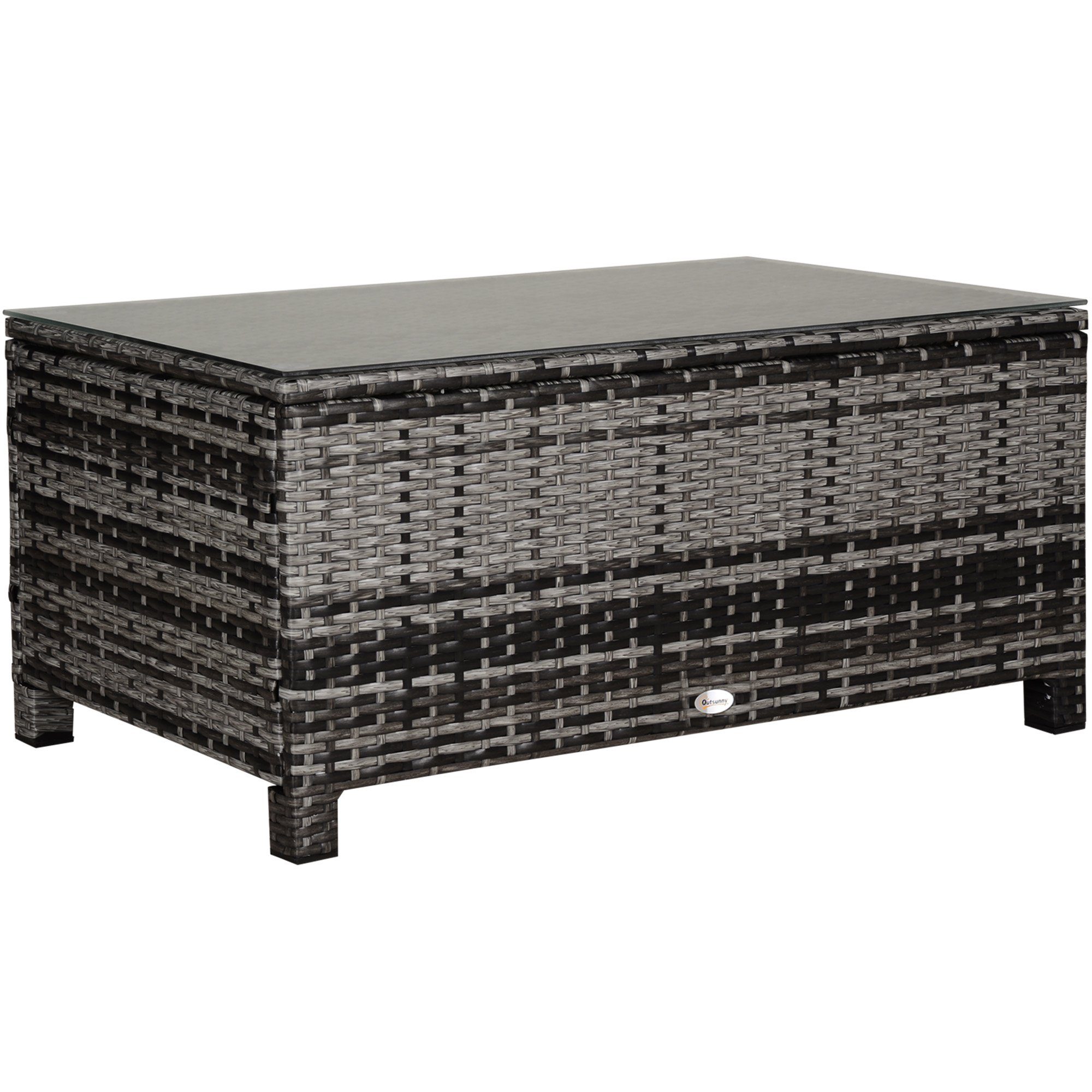 Outsunny Gartentisch Garten Beistelltisch Polyrattan (Balkontisch, günstig online kaufen